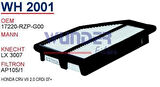 Wunder WH2001 Hava Filtresi CRV 07-12 2.0 16V VTEC Fn3515 MRMOEM-1082451