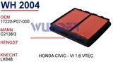 Wunder WH2004 Hava Filtresi Honda Civic V-VI 1.6 VTEC Fn3504 MRMOEM-1082453