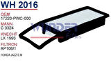 Wunder WH2016 Hava Filtresi Honda Jazz E.M Çanta Tip MRMOEM-1082498