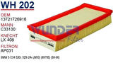 Wunder WH202 Hava Filtresi BMW E34 520I-525i M50-M52 MRMOEM-1082504