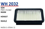 Wunder WH2032 Hava Filtresi Mazda 2-Sedan 1.3 Fn3615 MRMOEM-1082520
