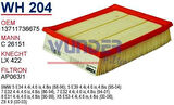 Wunder WH204 Hava Filtresi Passat 96-A4 95-A6 97-Superb C26151 Fn3814 MRMOEM-1082540