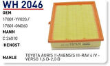 Wunder WH2046 Hava Filtresi Auris Verso 13-RAV4 15- MRMOEM-1082584