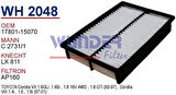 Wunder WH2048 Hava Filtresi Corolla 93-98 Enj C2731 1 Fn0214 MRMOEM-1082594