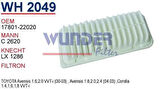 Wunder WH2049 Hava Filtresi Corolla 03-07 Avensis 03-08 1.4 1.6 VVTI C2620 MRMOEM-1082597