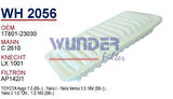 Wunder WH2056 Hava Filtresi Yaris 1.0cc 99-06 Hava Filtresi C2610 Fn3304 MRMOEM-1082651