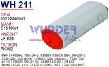 Wunder WH211 Hava Filtresi BMW Boru Tip C15105 1 Fn0211 X MRMOEM-1082768