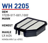 Wunder WH2205 Hava Filtresi Honda HRV 1.6 I-DTEC Fn3540 MRMOEM-1082834