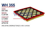 Wunder WH355 Hava Filtresi Opel Astra J Cruze C26106 Fn0232 W MRMOEM-1082996