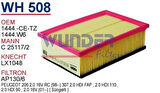 Wunder WH508 Hava Filtresi Pejo-Citroen 1444W3 C25117 2 Fn4014 MRMOEM-1083099
