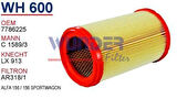 Wunder WH600 Hava Filtresi Alfa 156 156 Sportwagon MRMOEM-1083442