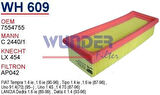 Wunder WH609 Hava Filtresi Fiat Uno 70 ie 1400 Motor MRMOEM-1083467
