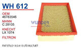 Wunder WH612 Hava Filtresi Fiat Stilo 1.8-2.4-1.9 JTD Multijet MRMOEM-1083474