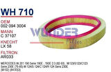 Wunder WH710 Hava Filtresi Mercedes 201 Kasa 190 E2.3 Fn4838 MRMOEM-1083627