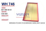 Wunder WH746 Hava Filtresi Vito 447 14-C42002 Fn4831 MRMOEM-1083771
