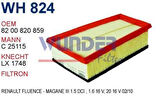 Wunder WH824 Hava Filtresi Kangoo III Megane III 08-Fluence 1.4 1.6 16V 1.5 DCI 1.9 DCI C25115 Süngerli MRMOEM-1083928