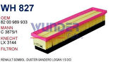 Wunder WH827 Hava Filtresi Clio Kango 1.5 DCI C3875 1 Fn0102 Wh803-1 Aynı MRMOEM-1083943