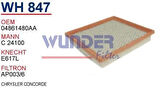 Wunder WH847 Hava Filtresi Chrysler Sebring-Voyager MRMOEM-1084034