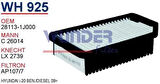 Wunder WH925 Hava Filtresi Hyundai I-20 C26014 Fn0127 X MRMOEM-1084158