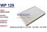 Wunder WP129 Polen Filtresi Audi A4-A5-Q5 II 1.4 TFSI-2.0 TDI-3.0 TFSI MRMOEM-1084338