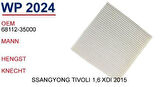 Wunder WP2024 Polen Filtresi Ssangyong Tivoli 1.6 XDI 2015 35000 MRMOEM-1084403