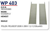Wunder WP403 Polen Filtresi Peugeot 2008 II-208 II 1.2-1.5 Blue HDI Fn8422 MRMOEM-1084512