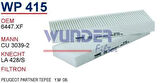 Wunder WP415 Polen Filtresi Peugeot Partner Tepee Y.M 08-Cu29003 MRMOEM-1084531