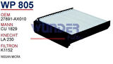 Wunder WP805 Polen Filtresi Nissan Micra Fn0107 MRMOEM-1084666