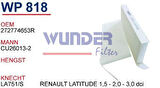 Wunder WP818 Polen Filtresi Renault Latitude 1.5-2.0-3.0 DCI Cu26013 MRMOEM-1084706