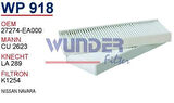 Wunder WP918 Polen Filtresi Nissan NavaraÇiftli Cu2623 MRMOEM-1084784