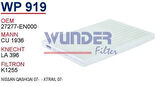 Wunder WP919 Polen Filtresi Nissan Qashaı 07-Xtrail 07-Cu1936 MRMOEM-1084785