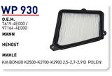 Wunder WP930 Polen Filtresi Bongo K2500 K2700 97619-4E000 Fn7424 MRMOEM-1084820