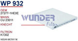 Wunder WP932 Polen Filtresi Nissan Micra Y.Model Cu23011 MRMOEM-1084825