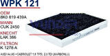 Wunder WPK121 Polen Filtresi Karbonlu Audi A4.A5 +Cabriolet 1.8 TFSI 2.0 TDI MRMOEM-1084970