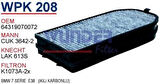 Wunder WPK208 Poeln Filtresi BMW 7 Serie E38 (İkili Karbonlu) MRMOEM-1085012