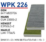 Wunder WPK226 Polen Filtresi Karbonlu Çiftli BMW X1 I3 Cuk23005-2 MRMOEM-1085054