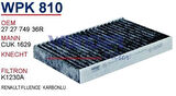 Wunder WPK810 Polen Filtresi Karbonlu Fluence Cuk1629 Fn0111 MRMOEM-1085358