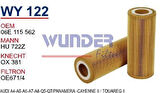 Wunder WY122 Yağ Filtresi Audi A4-A5-A6-A7-A8-Q5-Q7 Panamera-Cayenne II Touareg II Fn1105 MRMOEM-1085515