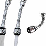 WUVERA Turbo Flex Plastik Hortumlu Esnek Ayarlanabilir Musluk Başlığı 2 Aşamalı