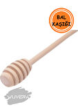 Wuvera 2’li Ahşap Bal Kaşığı Seti – 15 cm Organik ve Dekoratif Tasarım