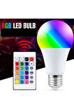 Rgb Kumandalı Led Renkli Ampul 9w (beyaz Işıklı Ve Çok Renkli ) Ayarlanabilir / Kısılabilir
