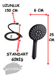WUVERA 3 Fonksiyonlu Siyah Panter Duş Seti