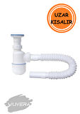 WUVERA Körüklü Tahliye Taslı Lavabo Evye Sifonu - Depolu Lavabo Evye Gider Borusu