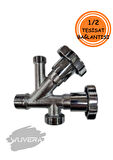Wuvera Dual Taharet Musluğu – Çift Vanalı, 3/4” & 3/8” Çıkışlı, 1/2” Tesisat Bağlantı