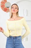 KAYIK YAKA ÇİZGİLİ CROP