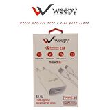 Weepy WPY-070 Type-C Hızlı Şarj Aleti Beyaz