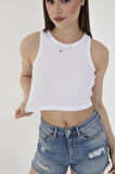 Wearflawless Halter Yaka Fitilli Crop Atlet Bluz
