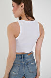 Wearflawless Halter Yaka Fitilli Crop Atlet Bluz