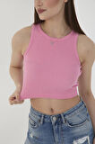 Wearflawless Halter Yaka Fitilli Crop Atlet Bluz