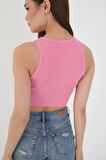 Wearflawless Halter Yaka Fitilli Crop Atlet Bluz
